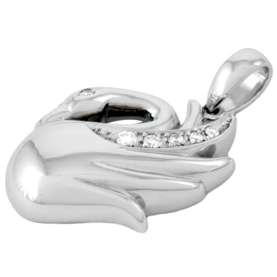 タサキ TASAKI スワン ペンダントトップ ダイヤモンド 0.08ct Pt900
