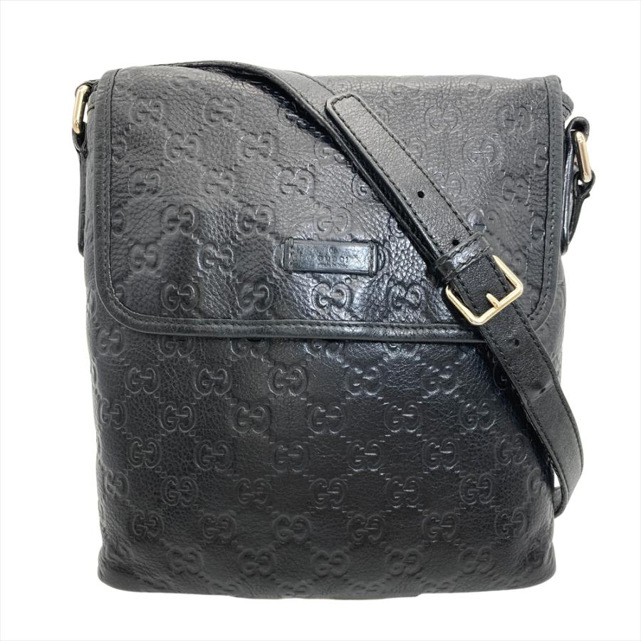GUCCI グッチ シマ ショルダーバッグ ブラック GUCCI（グッチ） グッチシマ ショルダーバッグ シマレザー 223666