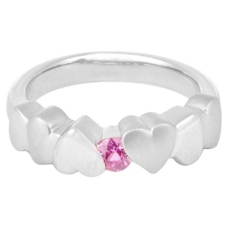 美品！ジェムケリー Pt900×ピンクサファイア ハートリング　7号 GEMCEREY ジェムケリー ピンクサファイア リング ハート Pt900