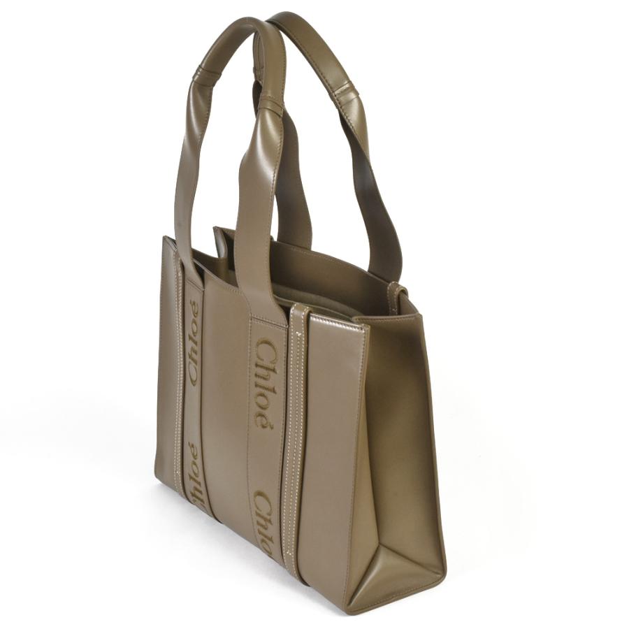 Chloe クロエ ウッディ ミディアム トートバッグ カーフ
