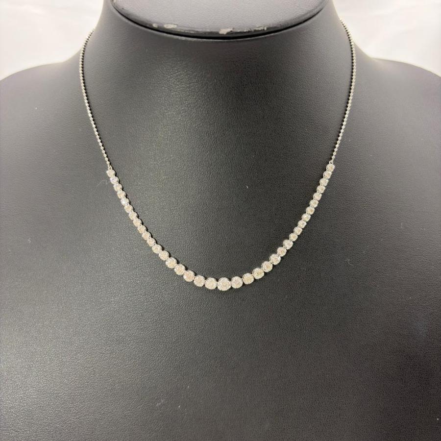 Pt850 ダイヤモンド グラデーション プラチナ ネックレス ダイヤモンド グラデーション テニス ネックレス 2.00ct Pt850 7.4g