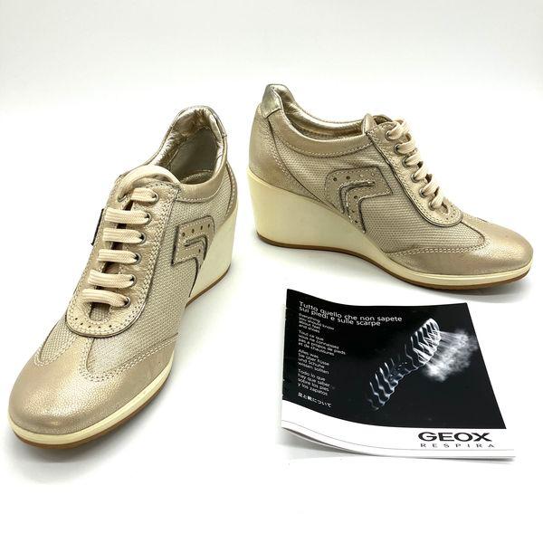 ジェオックス GEOX ウェッジソール スニーカー ゴールド 36 レディース