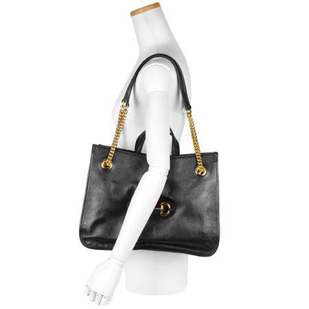 【美品】　グッチ GUCCI ホースビット レザー トートバッグ ブラック GUCCI（グッチ） ミディアム トートバッグ ホースビット 1955 レザー