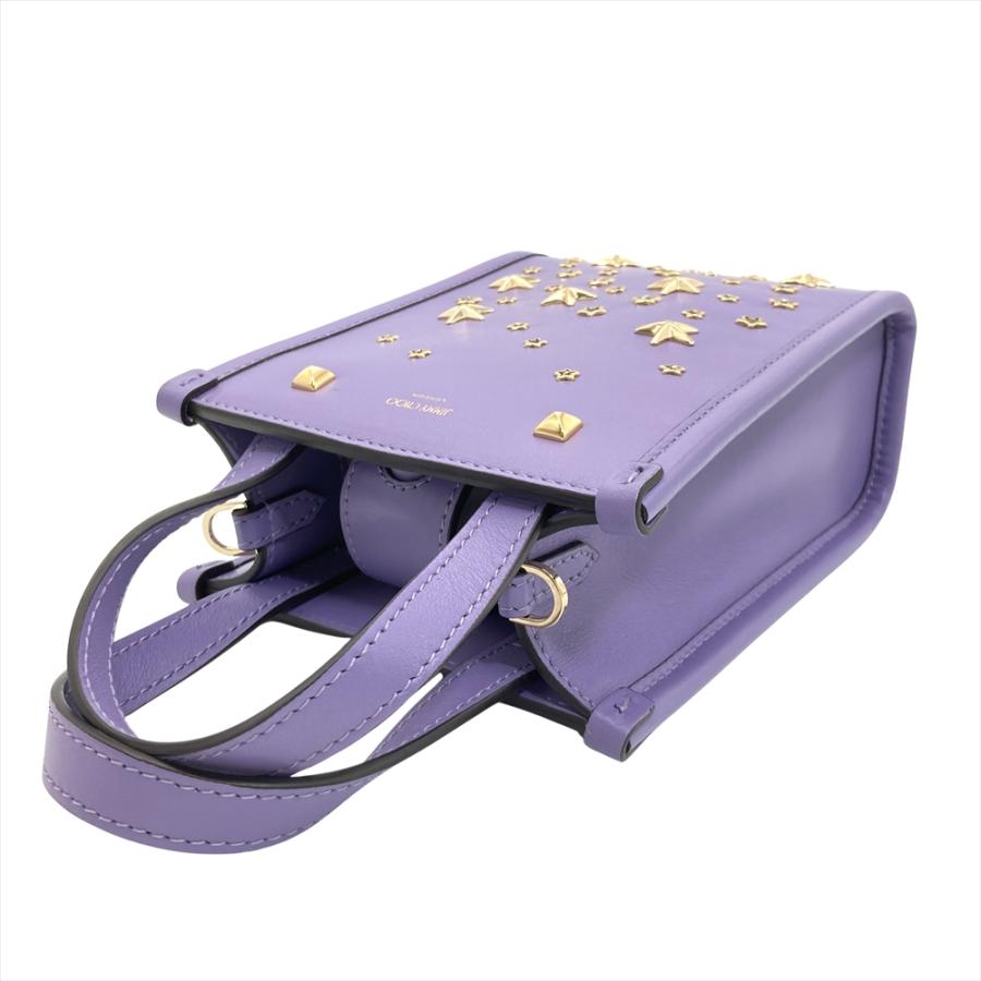 JIMMY CHOO スタースタッズ キュービックジルコニアハンドバッグネイビー ジミーチュウ JIMMY CHOO MINI N/S TOTE CZN クリスタルスタッズ
