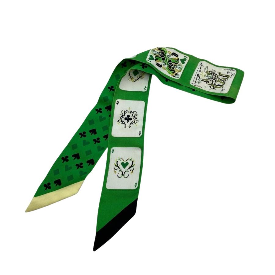 HERMES エルメス　トランプ柄　ツイリー　（JEU DE CARTES） HERMES エルメス ツイリー Jeu de Cartes トランプ スカーフ シルク