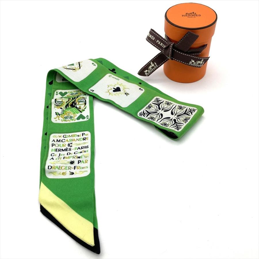 HERMES エルメス　トランプ柄　ツイリー　（JEU DE CARTES） HERMES エルメス ツイリー Jeu de Cartes トランプ スカーフ シルク