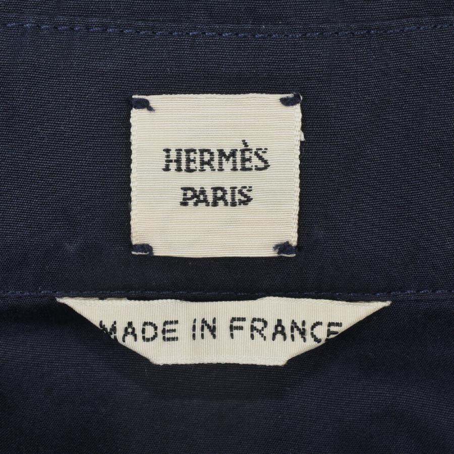 HERMES エルメス ノースリーブ ワンピース コットン ネイビー 服