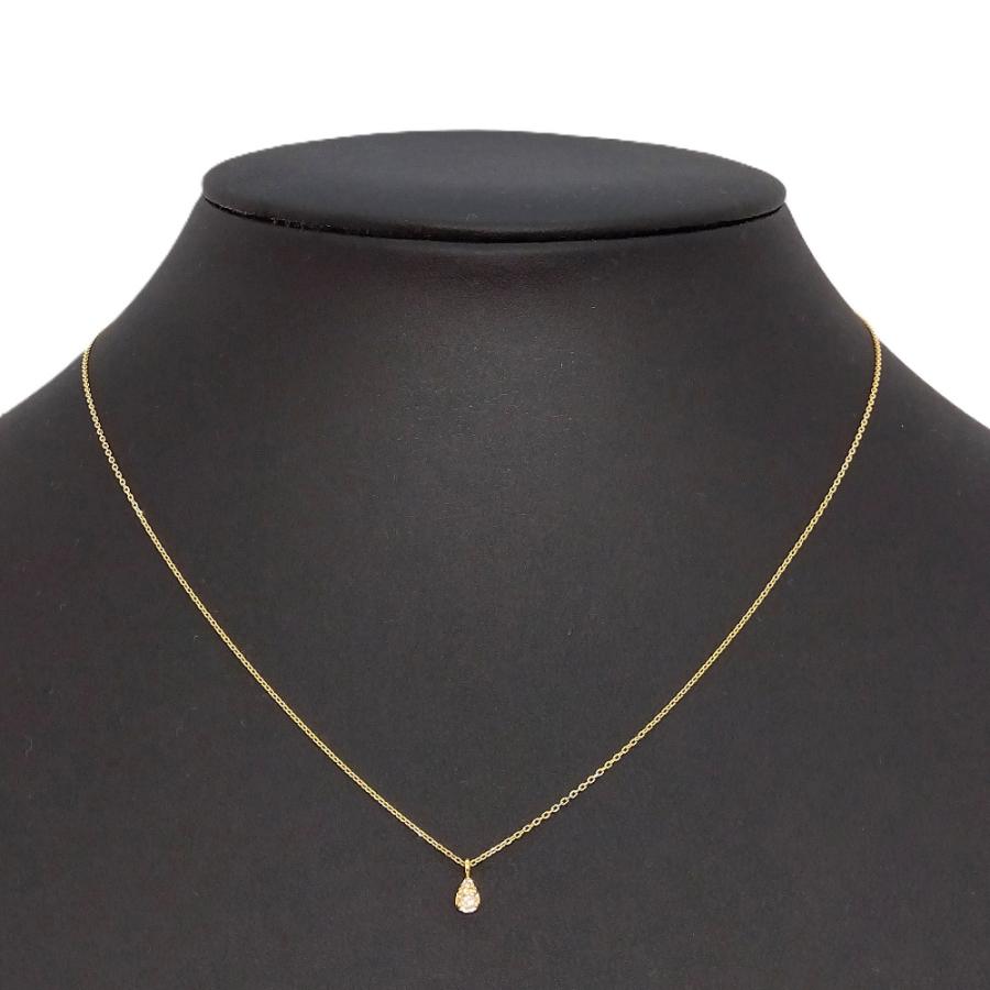 ヨンドシー 4℃ ドロップモチーフ ネックレス ダイヤモンド K18YG