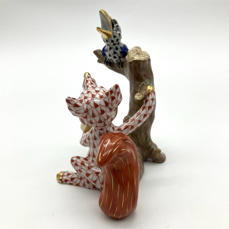 ヘレンド HEREND フィギュリン キツネとカラス オブジェ 置物 磁器g【中古】 goldplazajp_itvv08fpc2i7