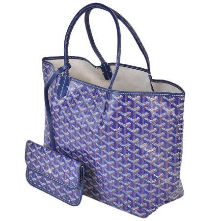 GOYARD（ゴヤール） サンルイ PM ネイビー キャンバス レザー トート