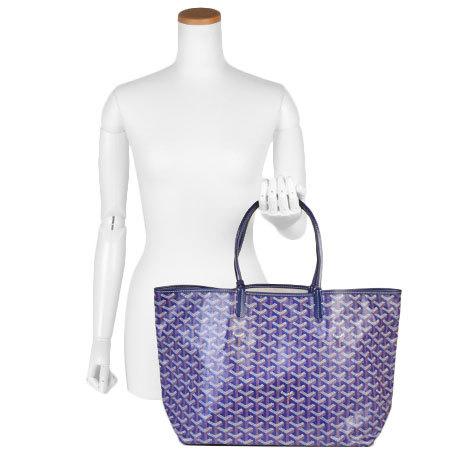 GOYARD（ゴヤール） サンルイ PM ネイビー キャンバス レザー トート