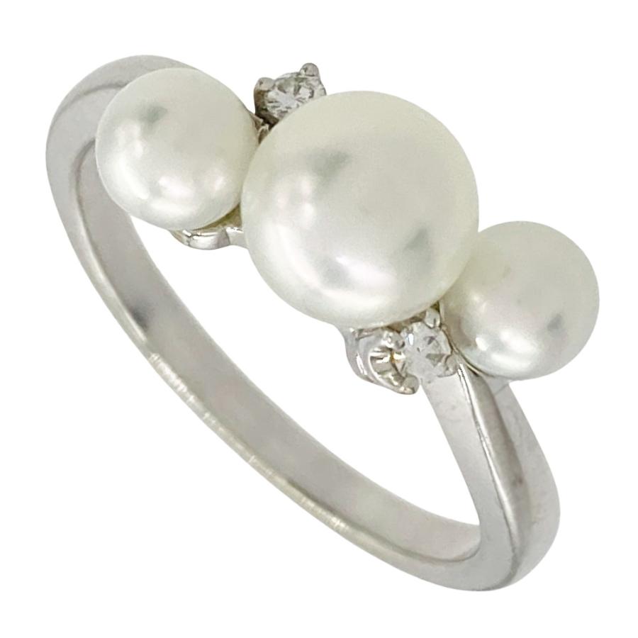 ミキモト★K18★akoyaアコヤ真珠★リング MIKIMOTO【ミキモト】 K18アコヤパール サファイヤ エナメルリング (NO