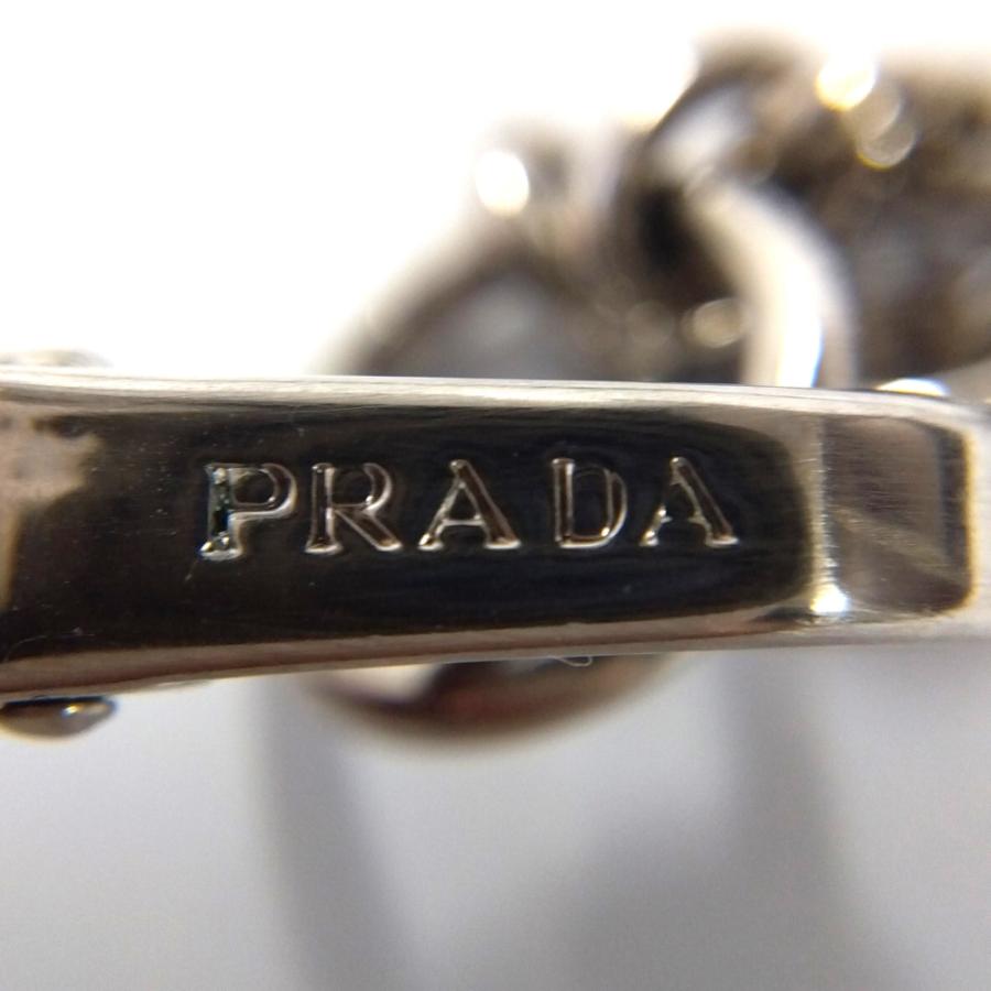 PRADA（プラダ） スカル ラインストーン ネックレス ブラック シルバー 