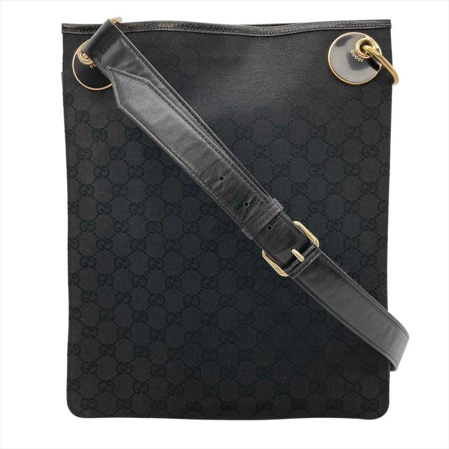【極美品】グッチ GUCCI ボディバッグ GG柄 キャンバス レザー ブラック GGキャンバス グッチ GUCCI ショルダーバッグ レザー 120842 ブラック