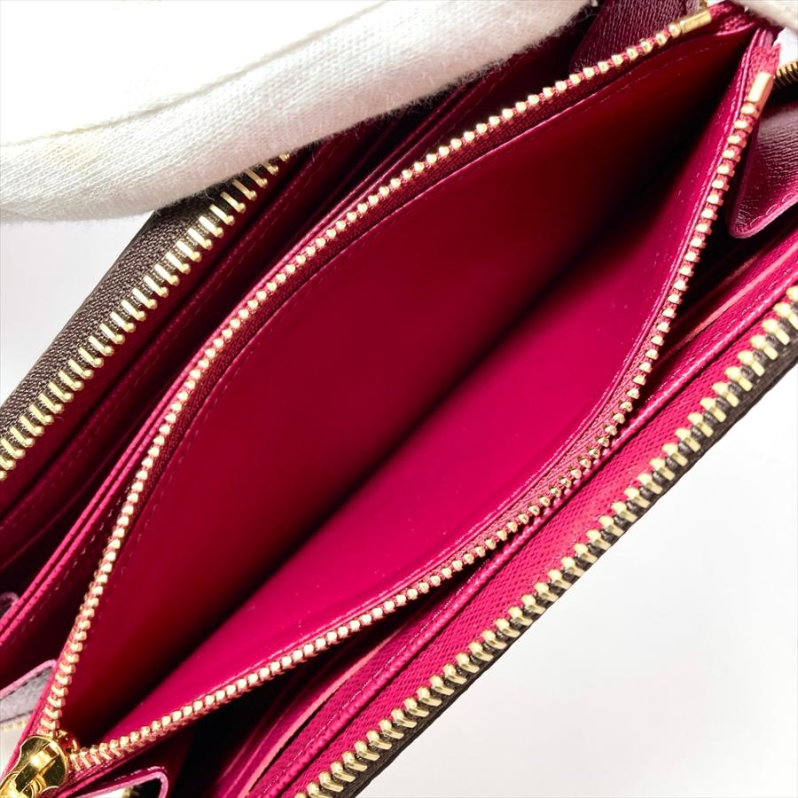 ルイヴィトン ジッピーウォレット モノグラム フューシャ 長財布 ブラウン LOUIS VUITTON（ルイ・ヴィトン） ジッピーウォレット 長財布