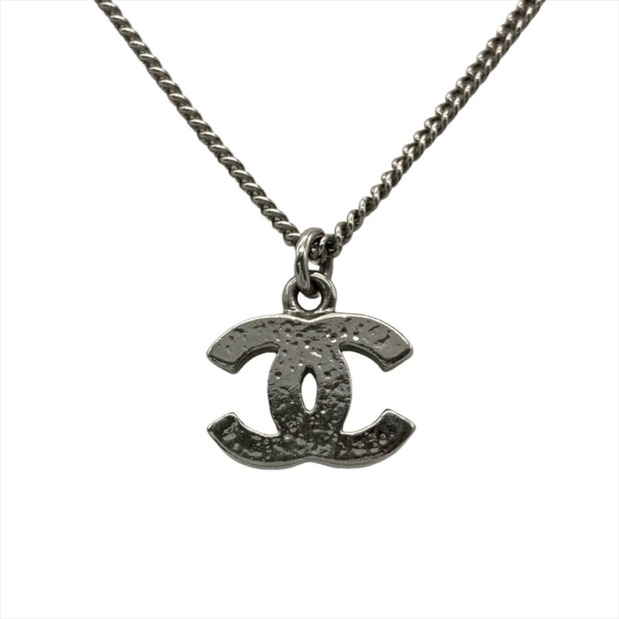 CHANEL ココマーク ラインストーン ネックレス ブラック×シルバー CHANEL（シャネル） ココマーク ラインストーン ネックレス メタル