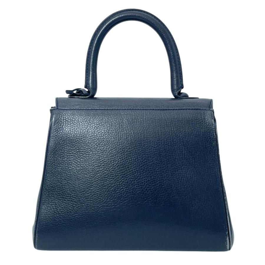デルヴォー DELVAUX ブリヨンPM ハンドバッグ レザー ネイビー