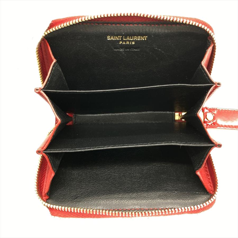 サンローラン SAINT LAURENT YSL コインケース エナメル 553710 レッド
