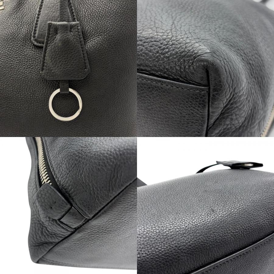 PRADA（プラダ） サイドジップ トートバッグ レザー ブラック シルバー