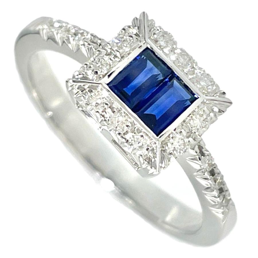 ファヴェロ FAVERO リング 指輪 サファイア 0.42ct 約12.5号 K18WG 3.6 