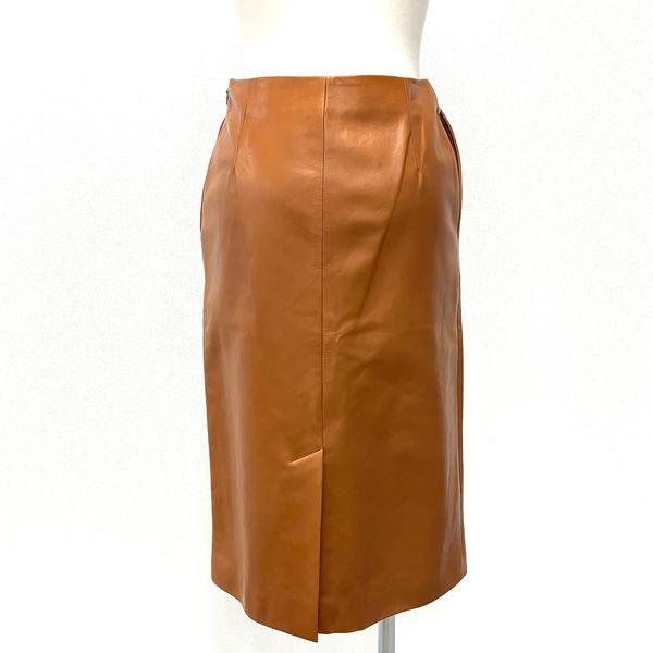 HERMES（エルメス） ロング スカート レザー ブラウン 36 マルジェラ期