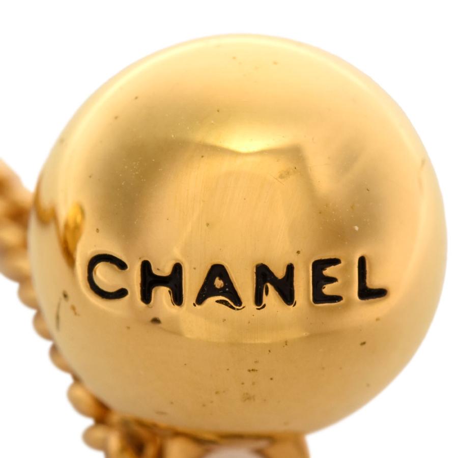 CHANEL シャネル ロゴ ボール ピアス メタル ゴールド スイング 