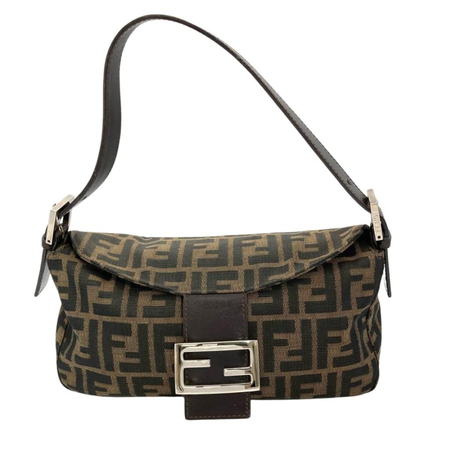 【良品】フェンディ マンマバケット ショルダーバッグ ズッカ キャンバス 肩掛け FENDI（フェンディ） ズッカ マンマバケット ショルダーバッグ
