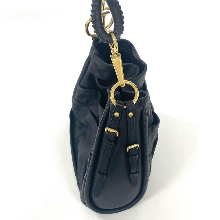 h*様 Diorショルダーバッグ ディオール Dior ショルダーバッグ レザー ブラック : ゴールドプラザ
