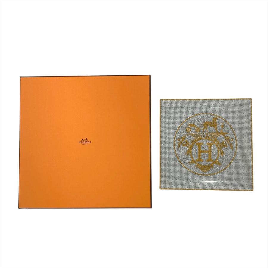 HERMES エルメス プチカレ No5 モザイク 24 ゴールド 皿 陶磁器