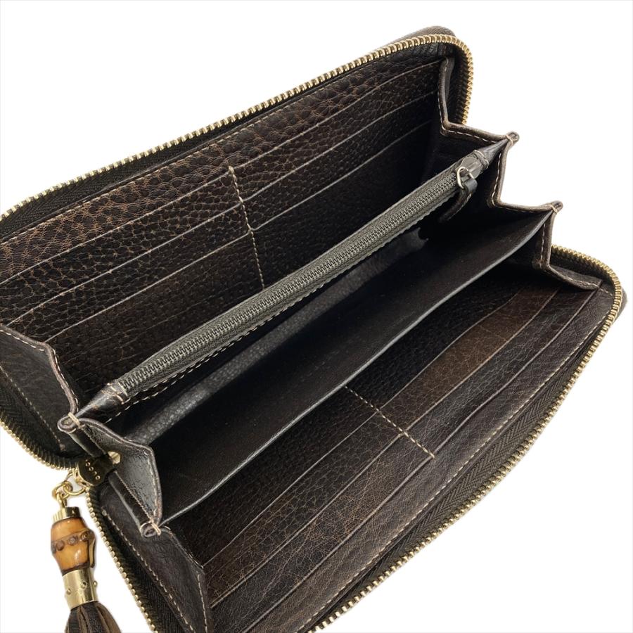 GUCCI グッチ バンブー タッセル 長財布 GGシマ ラウンドファスナー バンブー グッチ GUCCI タッセル ラウンドファスナー 長財布