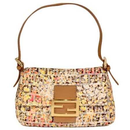 フェンディ マンマバケット ミニ ズッキーノ キャンバス ハンドバッグ