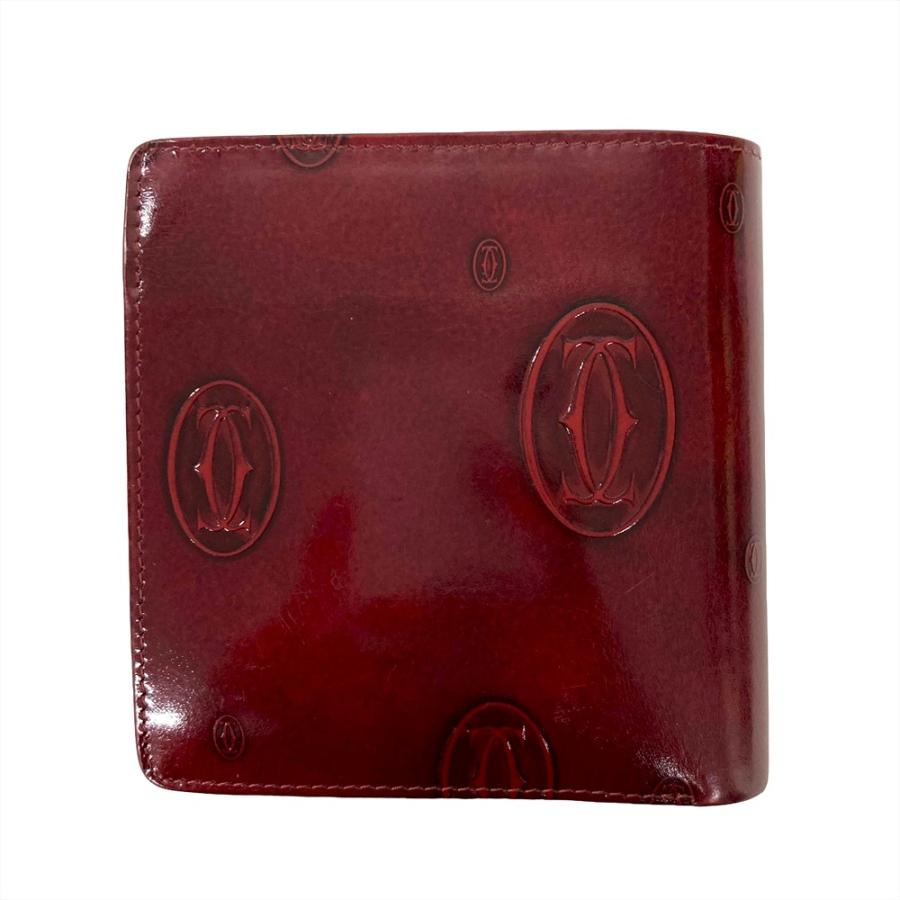 ⭐️ 美品 カルティエ ハッピーバースデー 二つ折り財布 ボルドー パテント Cartier（カルティエ） ハッピーバースデー 二つ折り財布 パテント