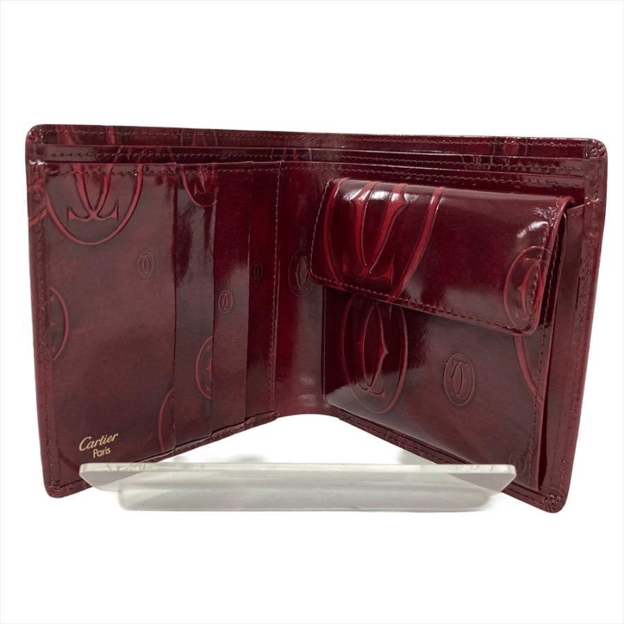 ⭐️ 美品 カルティエ ハッピーバースデー 二つ折り財布 ボルドー パテント Cartier（カルティエ） ハッピーバースデー 二つ折り財布 パテント