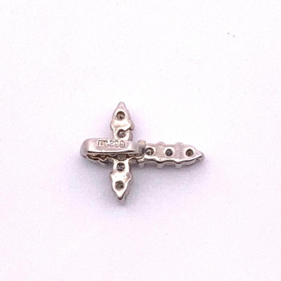 クロス ペンダントトップ ダイヤモンド 0.1ct Pt900 0.4g プラチナ