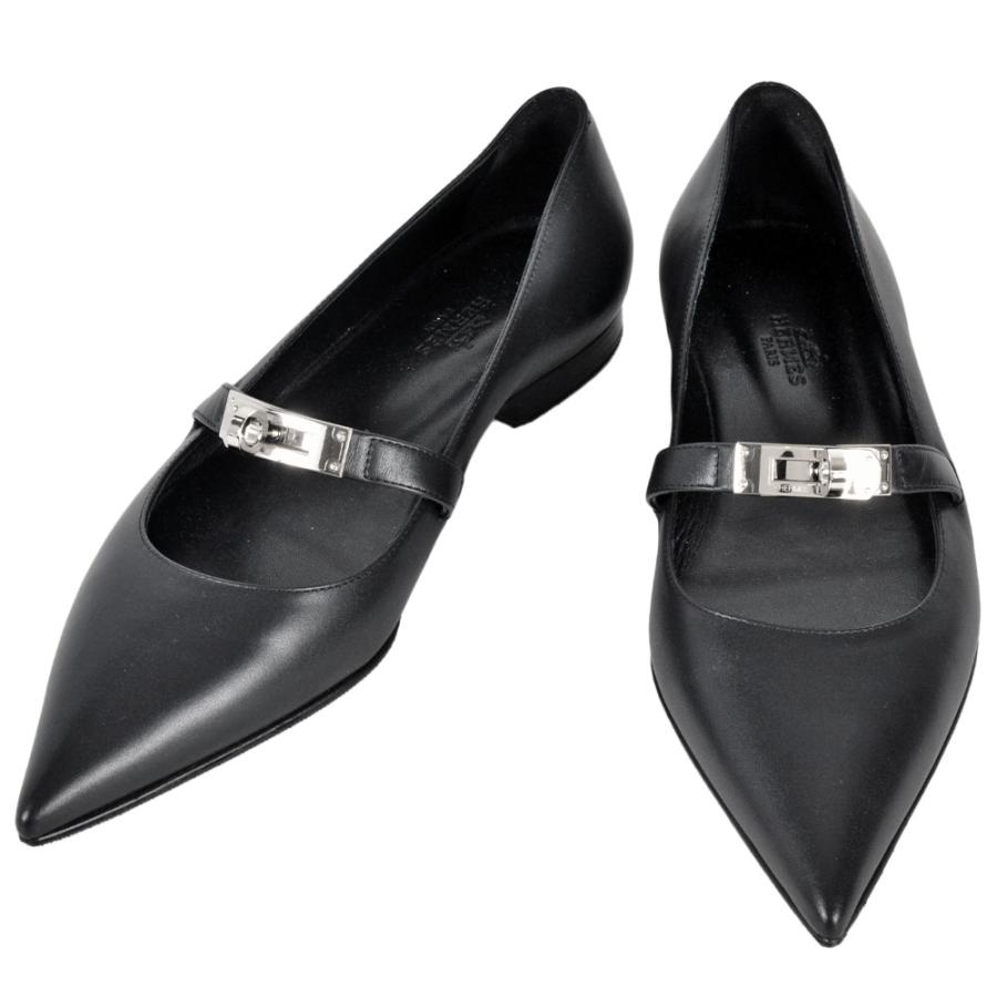 HERMES ポインテッドトゥ フラットシューズ