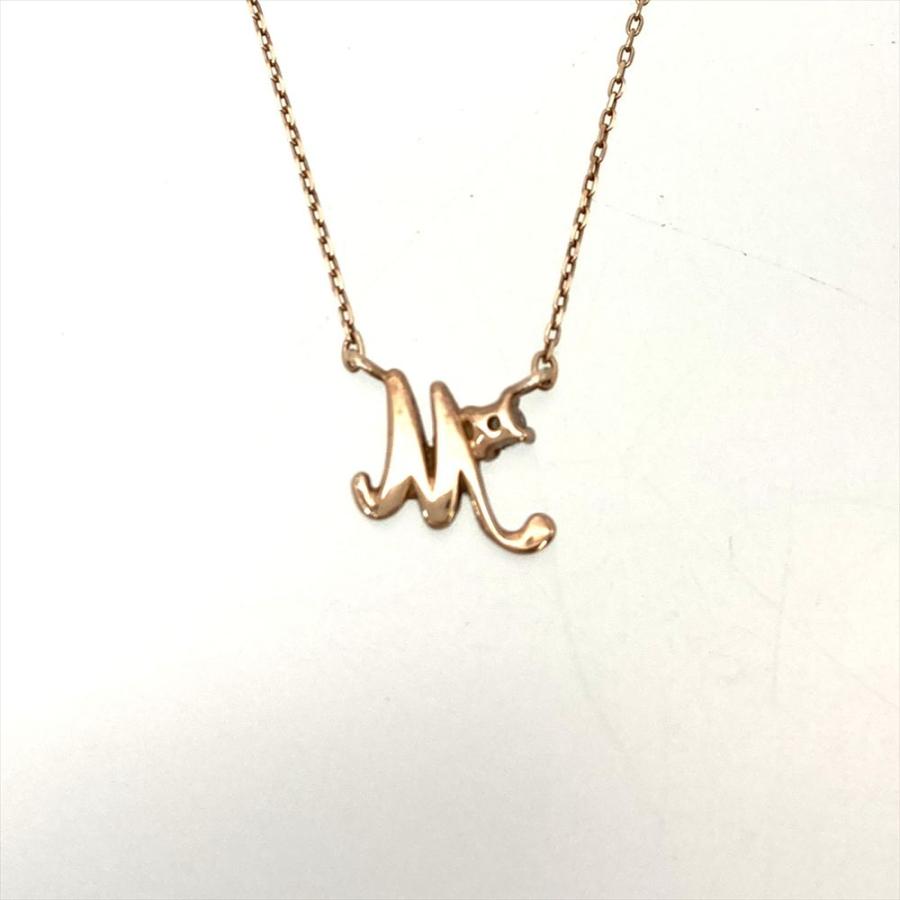 ヨンドシー 4℃ イニシャルネックレス M ネックレス ダイヤモンド K10PG