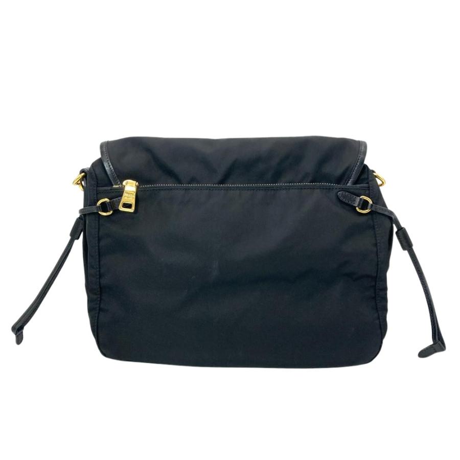 ナイロンブラックショルダーバッグ　PRADA PRADA（プラダ） ナイロン レザー ショルダーバッグ ナイロン ブラック