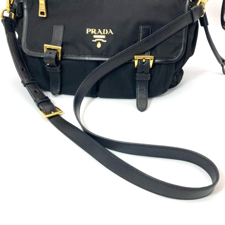 PRADA（プラダ） ナイロン レザー ショルダーバッグ ナイロン ブラック