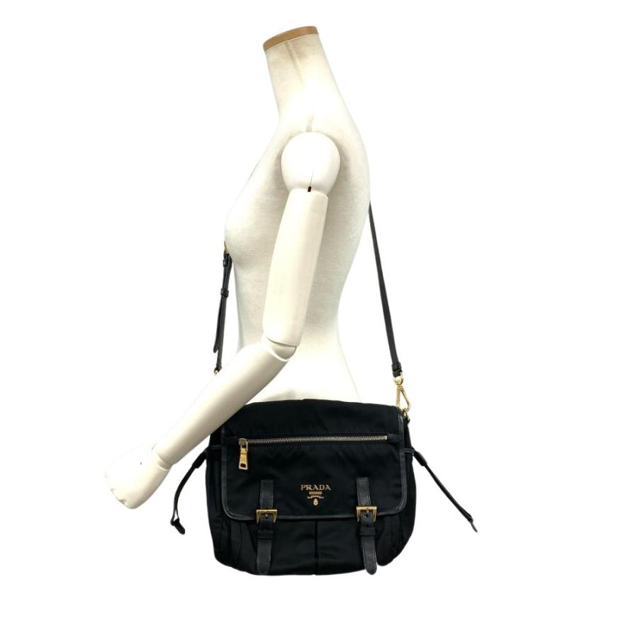 PRADA（プラダ） ナイロン レザー ショルダーバッグ ナイロン ブラック