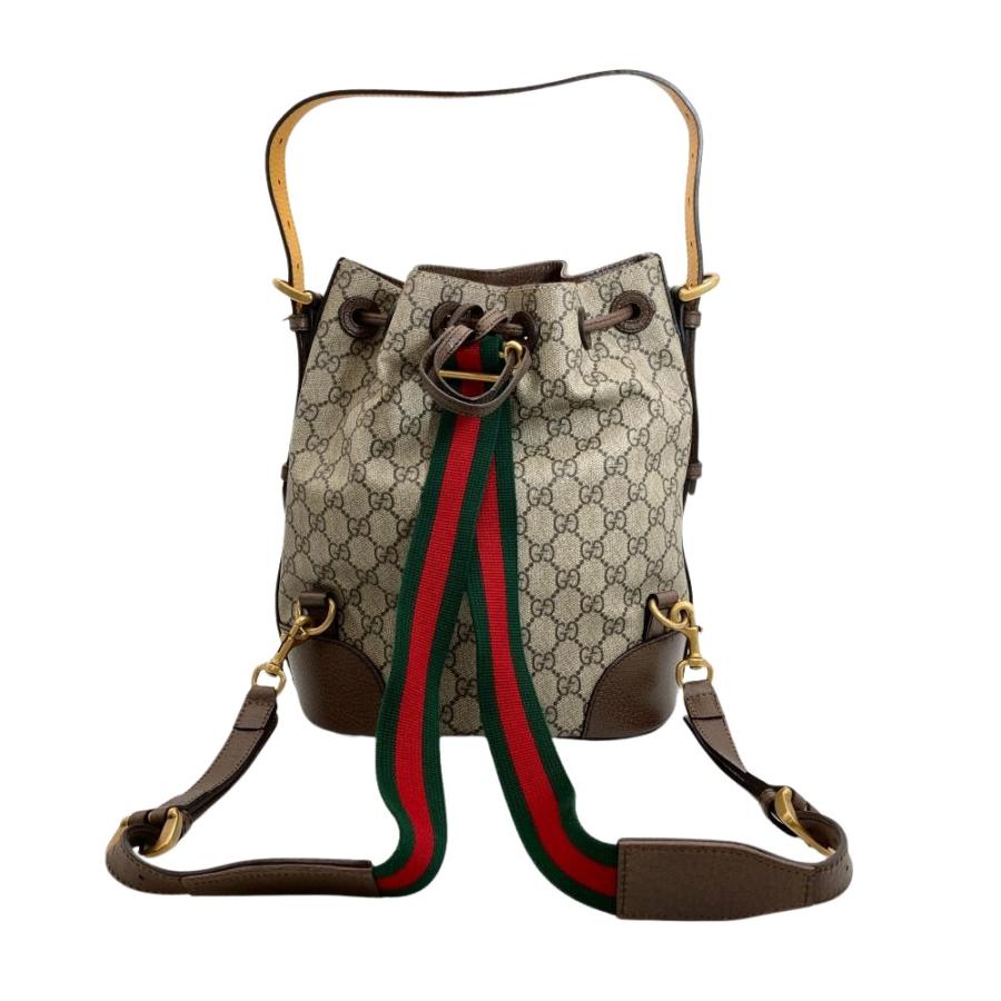 GUCCI グッチ GGスプリーム キャットヘッド ショルダーバッグ ワンショルダー 巾着型 2WAY リュックサック バックパック ベージュ ブラウン 473875 GUCCI（グッチ） シェリーライン キャットヘッド 2Way リュック GG