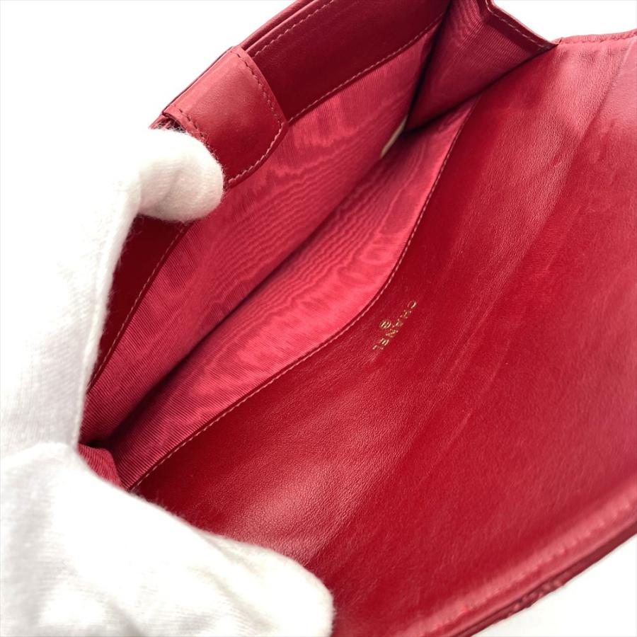 CHANEL（シャネル） ビコローレ 長財布 ラムスキン レッド ゴールド