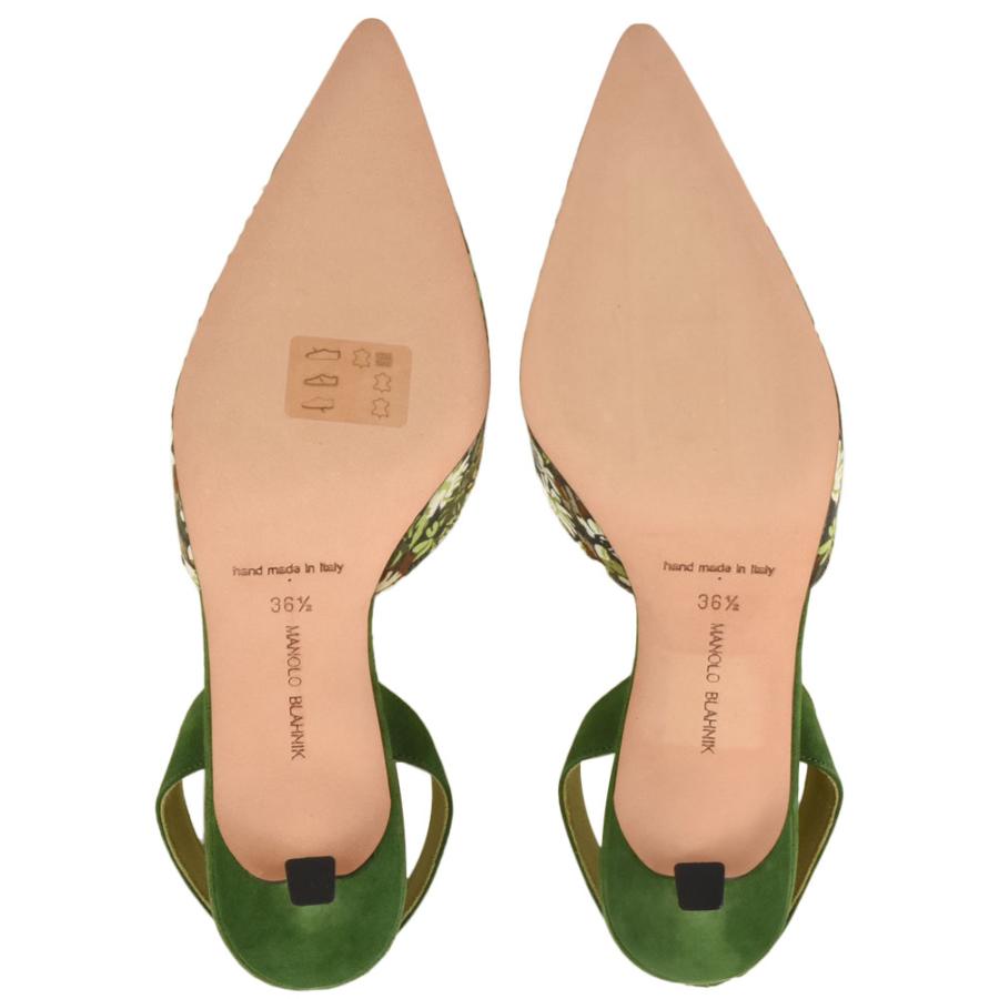 マノロ ブラニク MANOLO BLAHNIK スリングバック パンプス コットン 