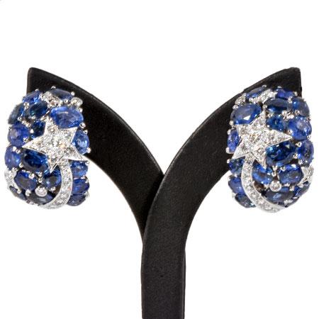 CHANEL シャネル コメット サファイア ダイヤモンド ピアス CHANEL シャネル コメット サファイア ダイヤモンド ピアス