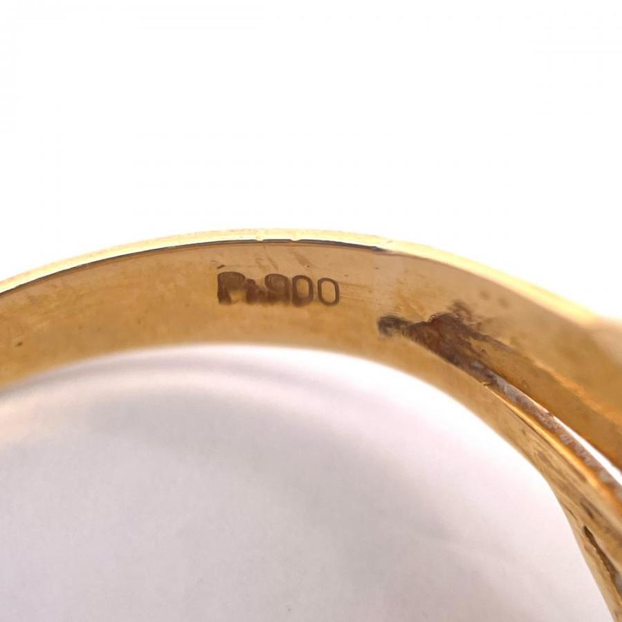 コンビ リング 指輪 ダイヤモンド 約11号 K18 2.9g Pt900 : ゴールド