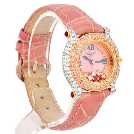 Chopard（ショパール） ハッピースポーツ ピンクダイヤベゼル K18PG/WG