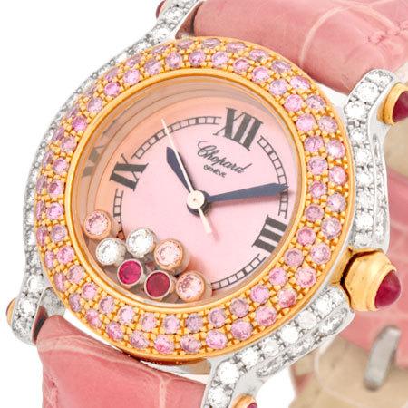 Chopard（ショパール） ハッピースポーツ ピンクダイヤベゼル K18PG/WG