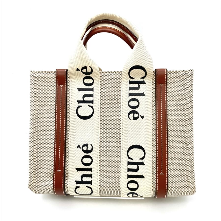 クロエ Chloe ウッディスモール トートバッグ コットン レザー 4217565 ブラウン レディース | Chloe | 02