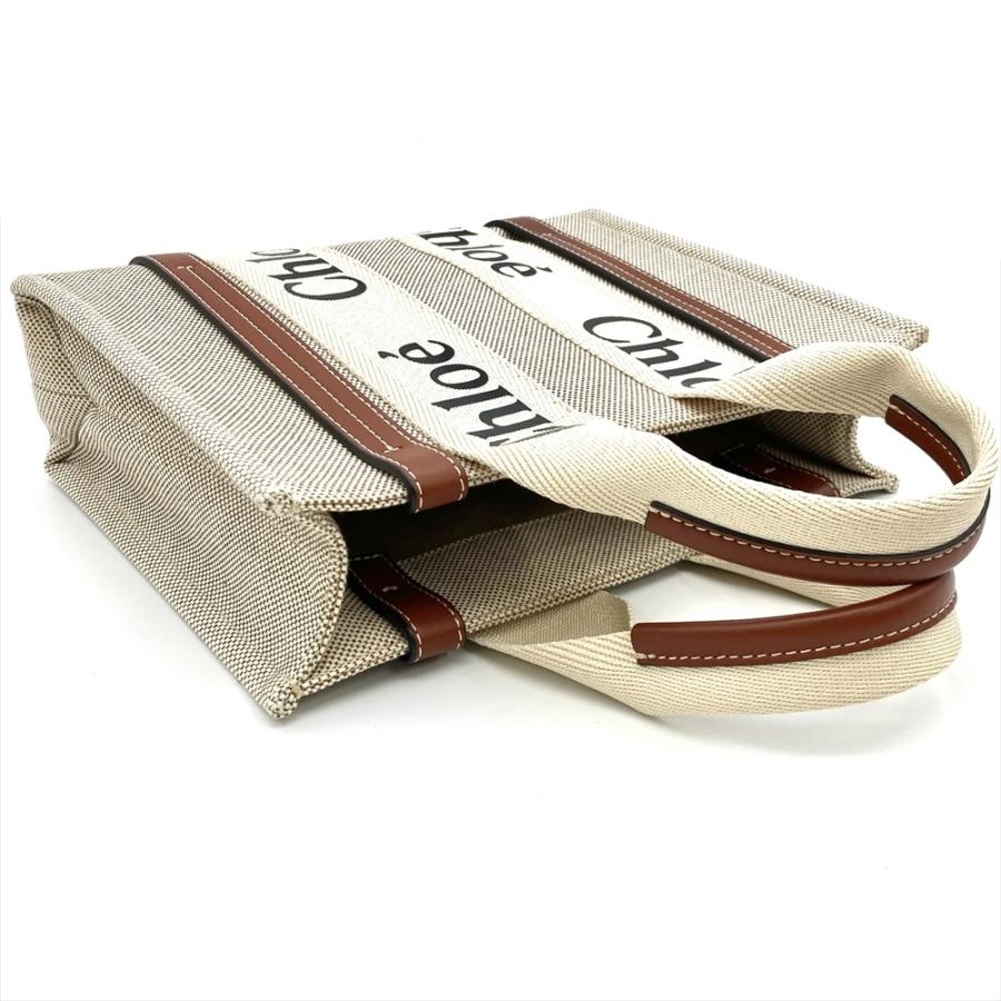 クロエ Chloe ウッディスモール トートバッグ コットン レザー 4217565 ブラウン レディース | Chloe | 04