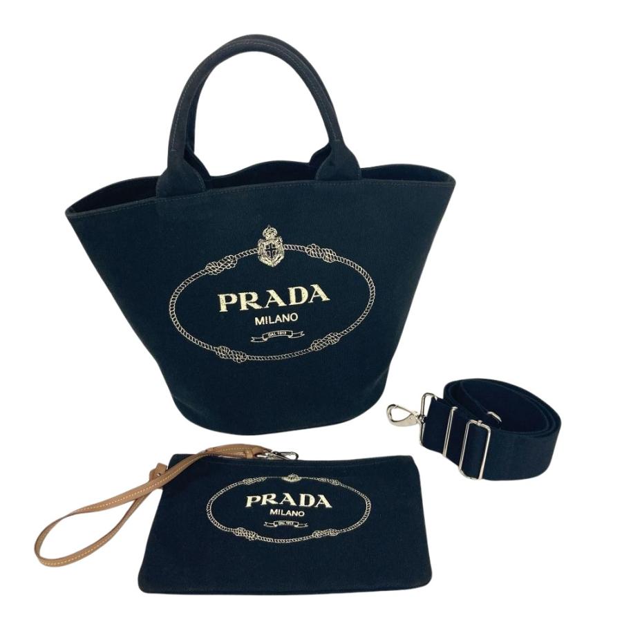 PRADA（プラダ） カナパ トートバッグ 2WAY キャンバス ブラック