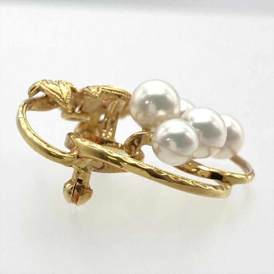 MIKIMOTO（ミキモト） パール 5P ブローチ K18YG 6.4g 真珠 約5.0mm